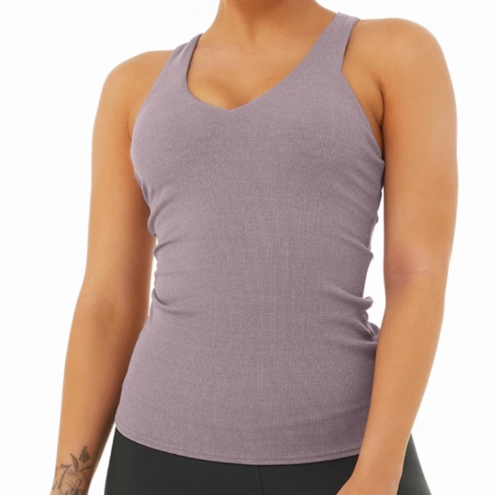 Alo Elevate Tank in Lavender Smoke Heather